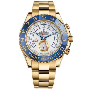 Rolex Yacht Master II 18k Gold Swiss Replica Watch | 4161 Super Clone Swiss Movement | White Dial Ref 116688
