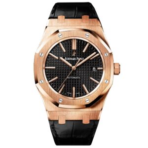 Audemars Piguet Royal Oak 15400 Super Clone Swiss Replica Watch | Exact 1:1 Swiss Clone Movement | 18k Rose Gold Case with Leather Strap