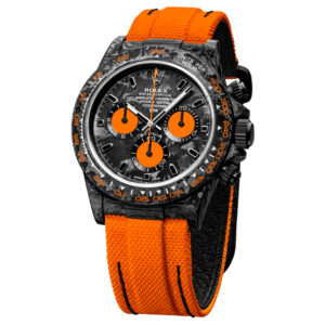 Rolex Daytona DIW Carbon Super Clone Replica Watch | 4130 Swiss Movement | Orange Strap