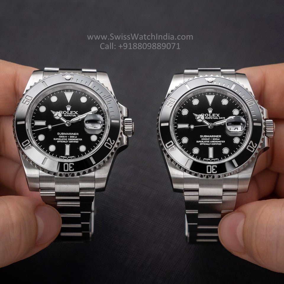 rolex fake vs real comparison side by side